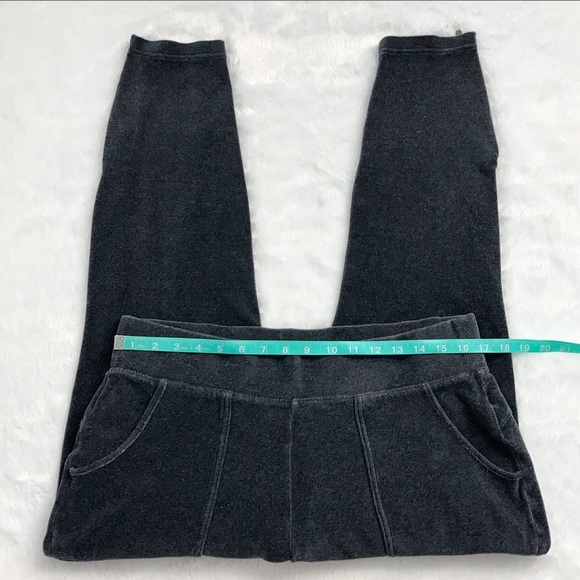 Athleta Charcoal Gray Velour Velvet Zipper Pants - Picture 2 of 6